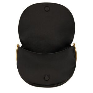 WANDLER Leather Half-Moon Flap Crossbody Bag Women BLACK